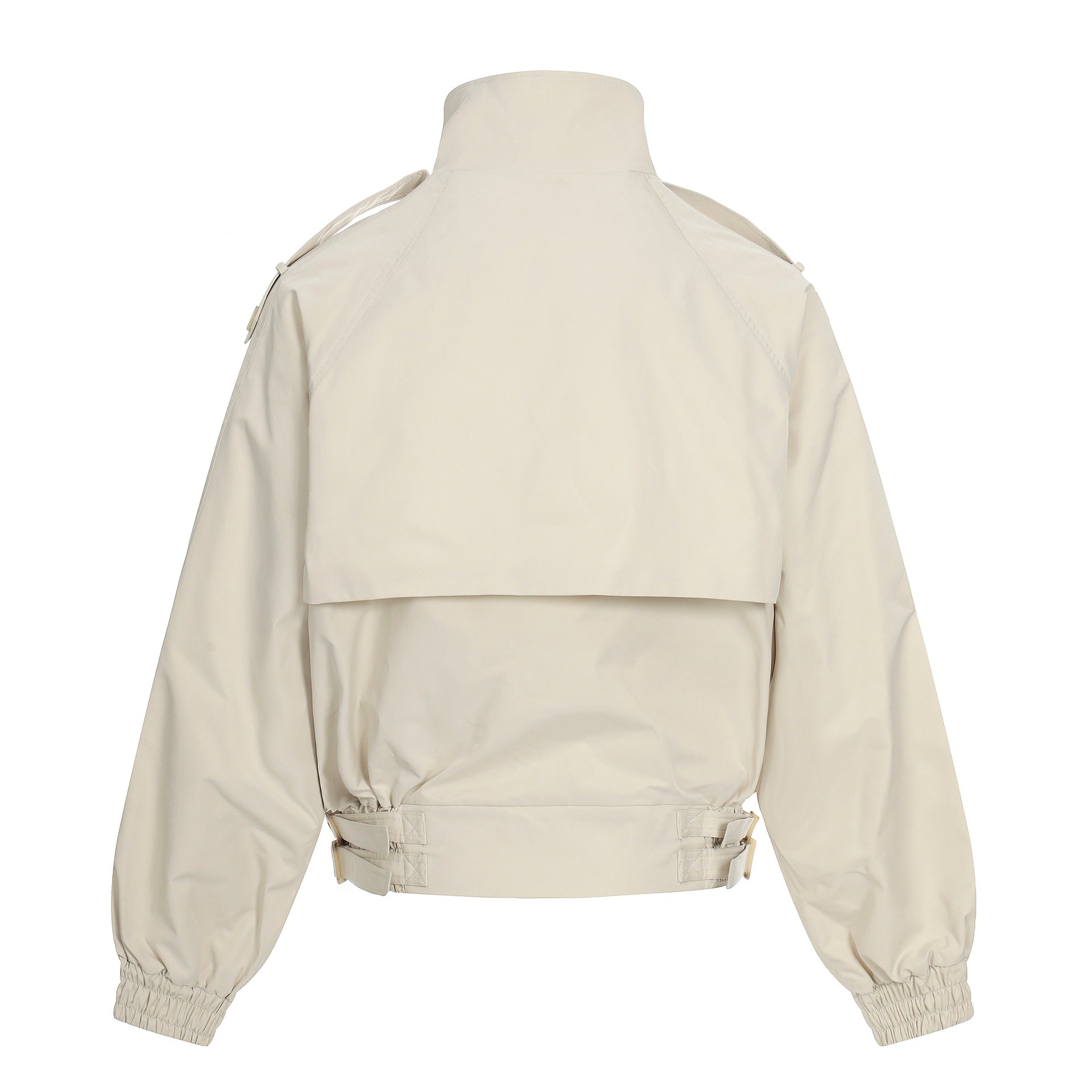 Mens Retro Solid-Color Stand-Up Collar Short Casual Jacket